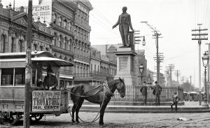 New Orleans circa 1890. The Clay Monument, Canal Street